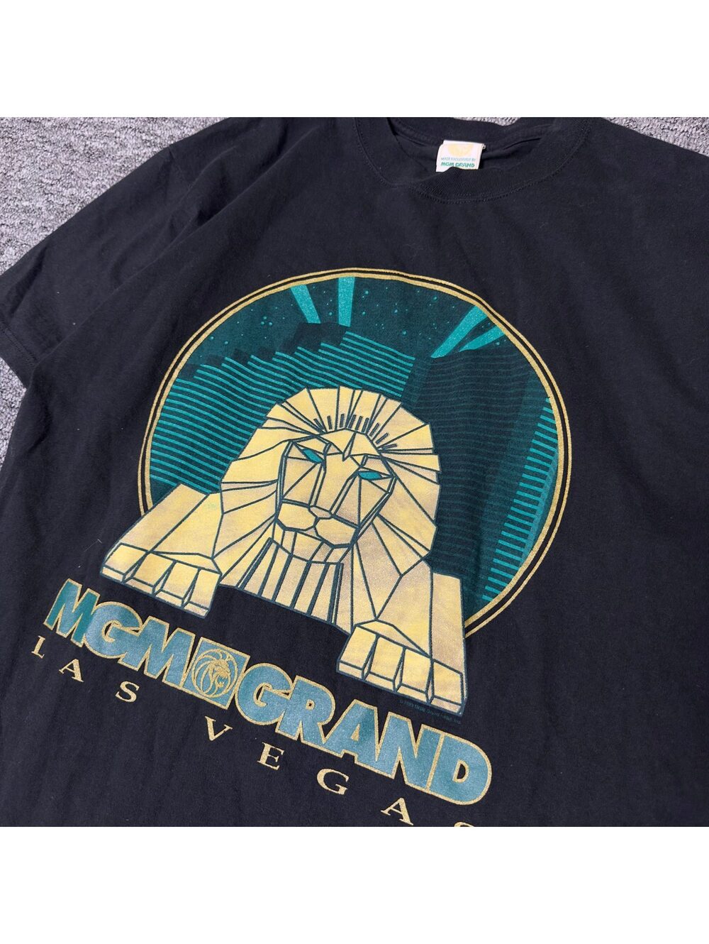 Vintage 1993 MGM Grand Las Vegas Lion Tee Large Black Casino